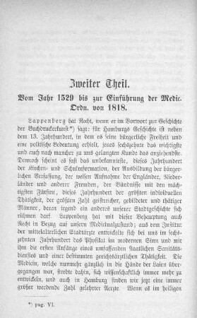 Zweiter Theil. Vom Jahr 1529 bis zur Einführung der Medic. Ordn. von 1818.
