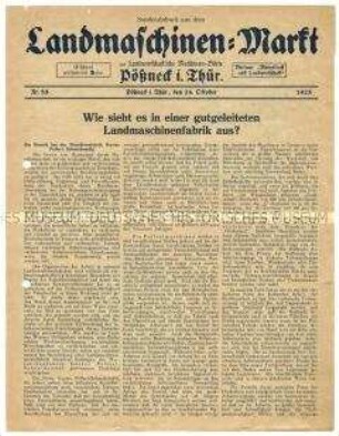 Information über den Bau von Landmaschinen in der Firma Pollert