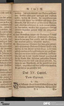 Das XV. Capitel. Vom Spinat.