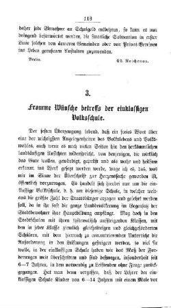 Fromme Wünsche betreffs der einklassigen Volksschule
