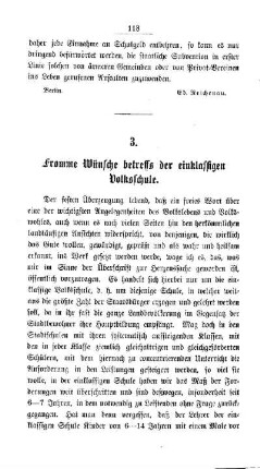 Fromme Wünsche betreffs der einklassigen Volksschule