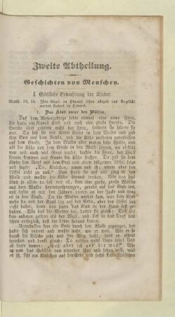 Zweite Abtheilung. Geschichten von Menschen.