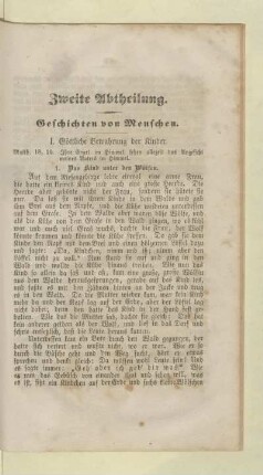 Zweite Abtheilung. Geschichten von Menschen.