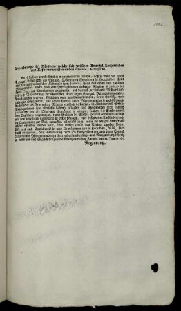 Verordnung, die Klagden, welche sich zwischen Evangel. Lutherischen und Reformirten Gemeinden erheben, betreffend : Zweybr. den 11. Junii 1765.