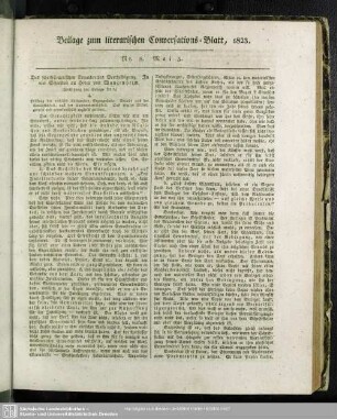 Beilage zum literarischen Conversations-Blatt, 1823. Nr. 8. Mai 3.
