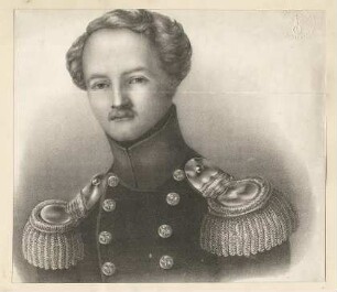 Prinz Friedrich von Württemberg in Uniform, Brustbild in Halbprofil