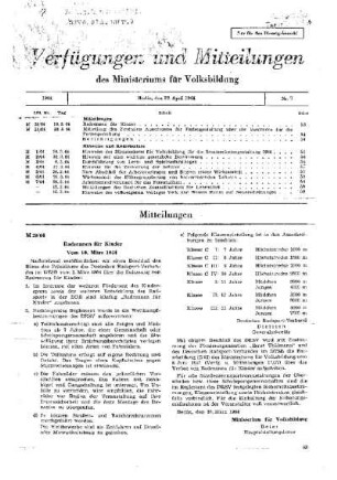 Radrennen für Kinder : 20/64 vom 10. März 1964 ; [Mitteilungen]