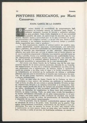 Pintores mexicanos : Juana García de la Cadena