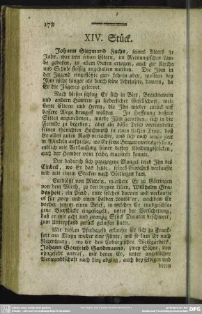 XIV. Stück. Johann Siegmund Fuchs
