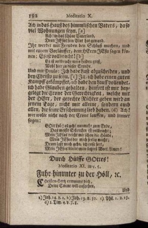 Durch Hülffe Gottes! Meditatio XI.