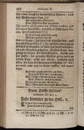 Durch Hülffe Gottes! Meditatio XI.