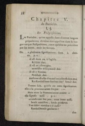 I. §. De Prépositions.