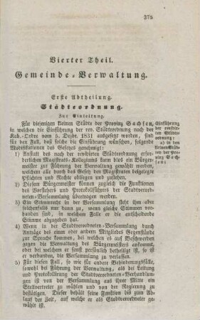 Vierter Theil. Gemeinde-Verwaltung.