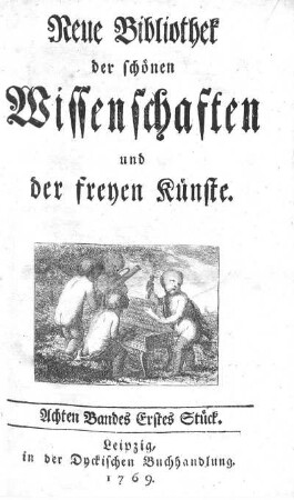 Achten Bandes erstes Stück