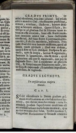 Gradus Secundus. Ex consideratione maioris mundi.