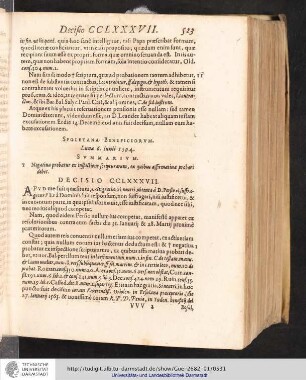 Decisio CCLXXXVII