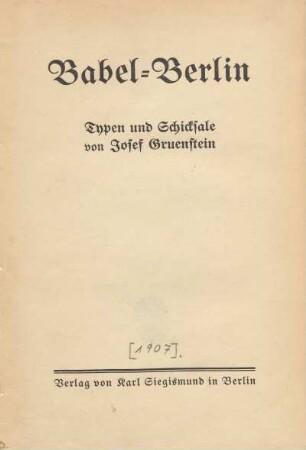 Babel-Berlin : Typen und Schicksale
