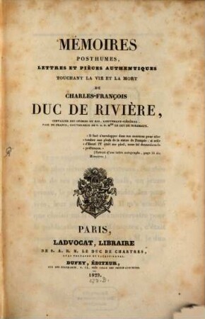 Memoires posthumes