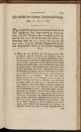 Die Epistel am sechsten Trinitatissonntage. Röm. 6, V. 1-11