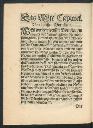 Das Achte Capittel. Von weissen Börnstein.