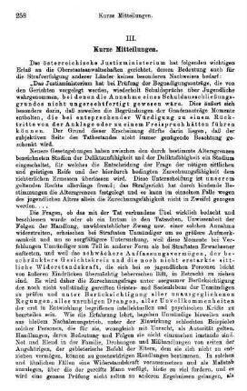258-260, III. Kurze Mitteilungen