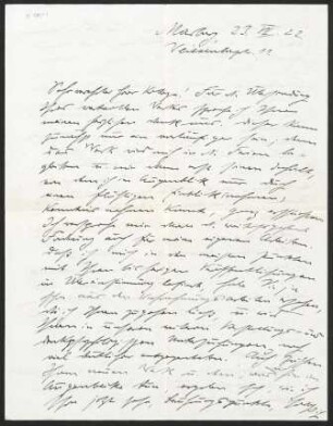 [Brief von Erich Jaensch an Otto Selz vom 23. Juli 1922]