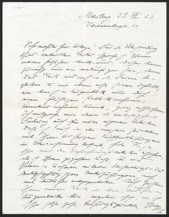 [Brief von Erich Jaensch an Otto Selz vom 23. Juli 1922]