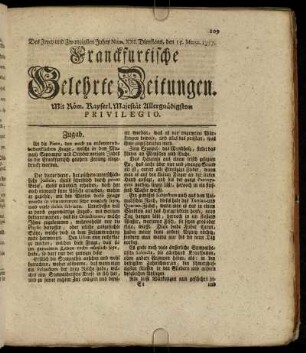 Num. XXI. Dienstags, den 15. Mertz. 1757 - Num. XXX. Freytags, den 15. April. 1757.