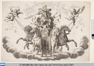 [Kaiser Ferdinand II. auf der Quadriga; Allegory on a man in harnash on a charriot (=Leopold)]