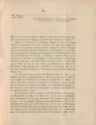 III. Sitzung. Verhandelt ... zu Berlin, am 19. Januar 1848