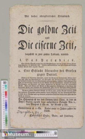 Die goldne Zeit und die eiserne Zeit