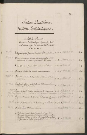 Section Quatrième. Histoire Ecclésiastique.