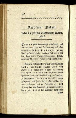 Funfzehnter Abschnitt. Ueber die Zeit des akademischen Aufenthaltes.