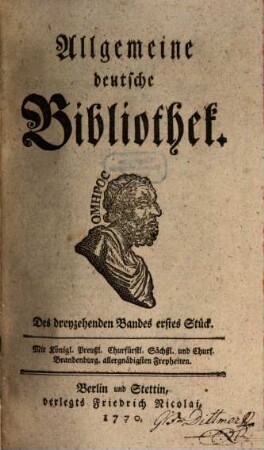 Allgemeine deutsche Bibliothek. 13. 1770