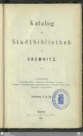 1. Abt.: Nachtrag I u. II