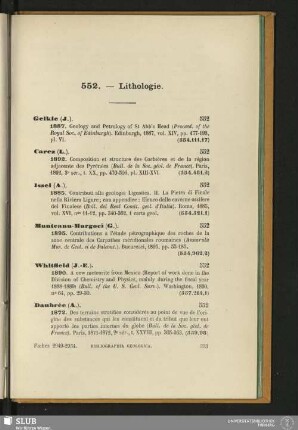552. - Lithologie