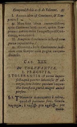 Cap. XIIX. De Tolerantia.