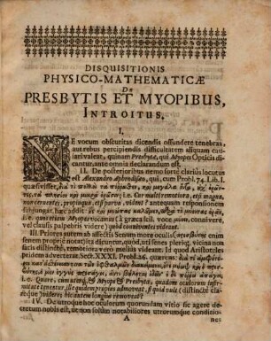 Disquisitio Physico-Mathematica De Presbytis Et Myopibus