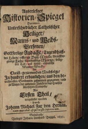 1: Auserlesner Historien-Spiegel