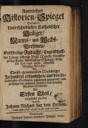 1: Auserlesner Historien-Spiegel