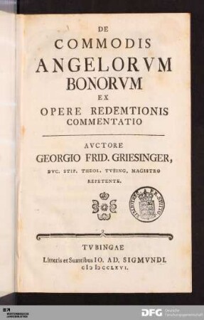 De Commodis Angelorvm Bonorvm Ex Opere Redemtionis Commentatio