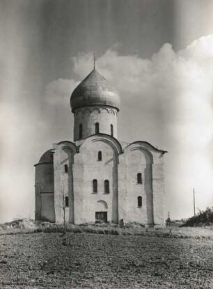 Nowgorod (Weliki Nowgorod), Russland. Erlöserkirche von 1198 an der Nerediza (Spas na Neredize), Nordseite