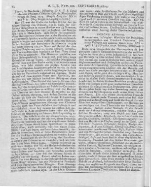 Montpensier, L. A. P. D'Orléans de: Mémoires De S. A. S. Louis-Antoine-Philippe D'Orléans, Duc De Montpensier, Prince Du Sang. 2. Ausg. Paris: Baudouin 1824