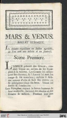 Mars & Venus - Ballet héroïque