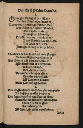 Der Erst Psalm Dauids. ||