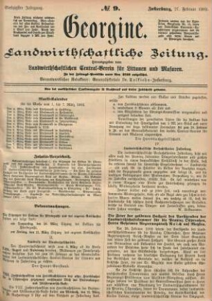 Siebzigster Jahrgang. No. 9. Insterburg, 27. Februar 1902.