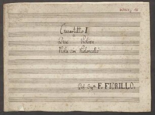 Quartets, vl (2), vla, vlc, d-Moll - Musiksammlung der Grafen zu Toerring-Jettenbach 16 : [vlc:] Quartetto II a Due Violini, Viola con Violoncello: Del Sig|r|e F: FIORILLO