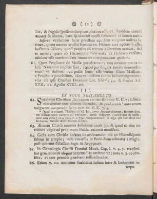III. Ex Novo Testamento
