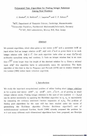 Polynomial time algorithms for finding integer relations among real numbers