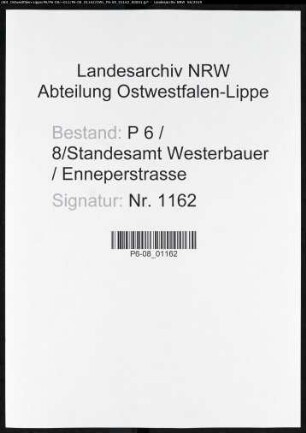 Sterberegister Standesamt Hagen-Westerbauer
